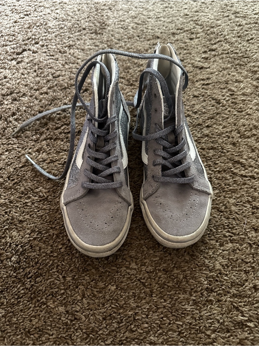 Kids Vans Gray Sparkly High-Top, size 3